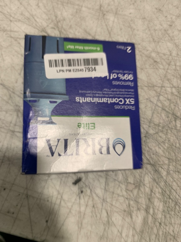 Photo 1 of Brita Filter Replacements for Water Pitchers and Dispensers, Elite, NSF Certified to Remove 99% of Lead, 2 Count, Blue