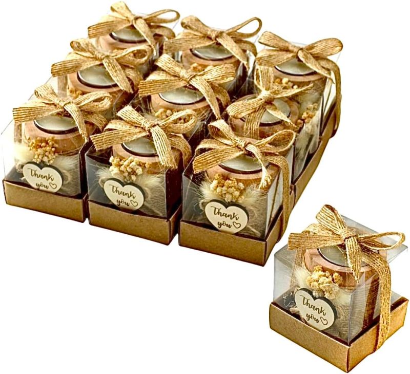 Photo 1 of 10 Pack Tealight Candle Holders Wedding Favors for Guests - Return Gifts Bridal Shower, Party Favors Adults for Guest, Thank You Gifts - Decorative for Table Centerpiece