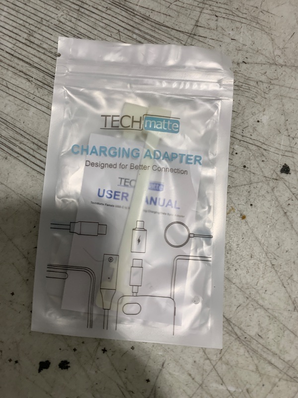 Photo 1 of TechMatte Female USB C to Male Lightning Adapter 2 Pack 2.2A Charging Data Transfer, Compatible with iPhone 14, 13, 12, 11 Xs iPad iPod AirPods, Not for Audio Headphones/OTG Firewire Anti-Lost, Grey