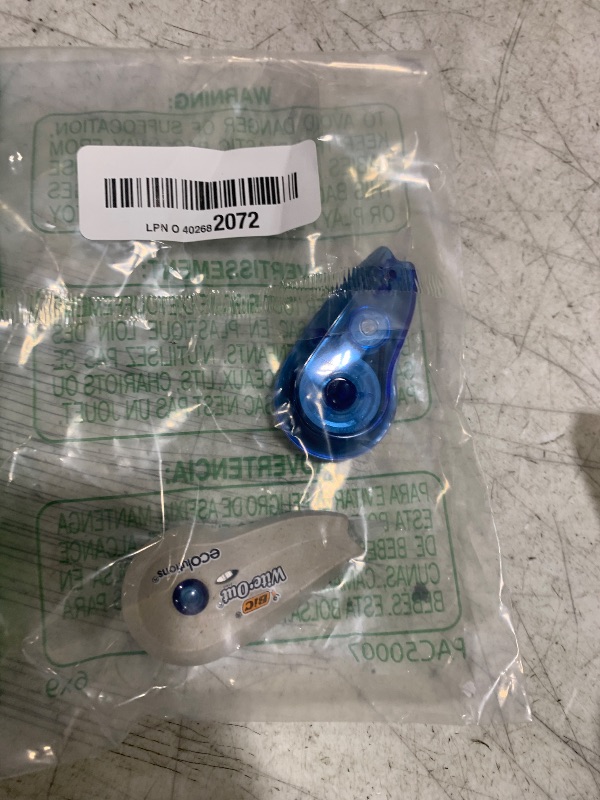 Photo 1 of BIC Ecolutions Wite-Out Brand Correction Tape, 19.8 Feet, 2-Count Pack, Correction Tape Made from 56% Recycled Plastic