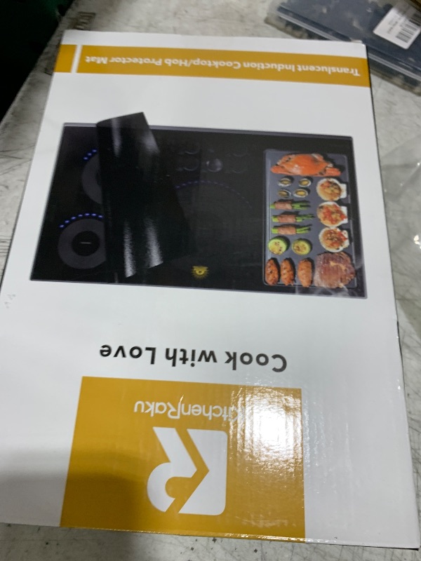 Photo 1 of KitchenRaku 30.7 x 20.4 inch Large Induction Cooktop Protector Mat heat-resistant up to 572°F (300°C), Electric (Magnetic) Stove Burner Covers Antiscratch as Glass Top Stove Cover or Electric Stove To