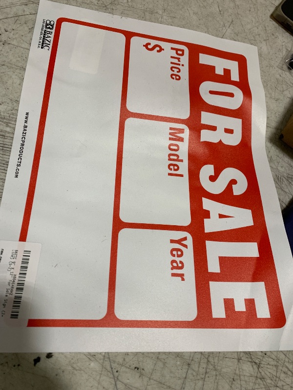Photo 1 of BAZIC 9" X 12" For Sale Sign (2-Line) (S-2)