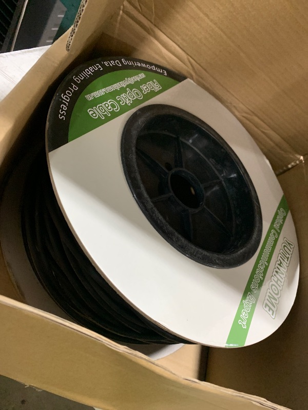 Photo 1 of 330ft/100m OD-5mm Industrial TPU OM3 Fiber LC to LC Outdoor Armored Fiber Patch Cable, Duplex Multimode Fiber Optic Cable, 40Gb 10Gb, 50/125, Uniboot LC-LC with Pulling Eye Kit Installed on one end