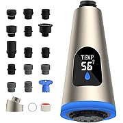 Photo 1 of LED Faucet Head Replacement 4 Function Universal Temperature Display Pull Down Kitchen Faucet Head with 15 Adapters Compatible with American Standard/Kohler/Moen/Delta, Sink Sprayer, Brushed Nickel
