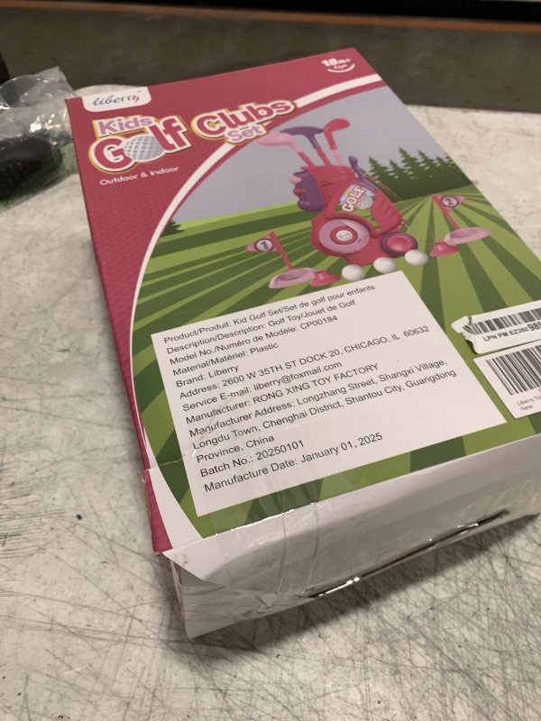 Photo 1 of Liberry Toddler Golf Set for 1 2 3 4 Years Old, Upgraded Kids Golf Cart with Unique Shoulder Strap Design, Indoor and Outdoor Golf Toys for Boys Girls (Pink)