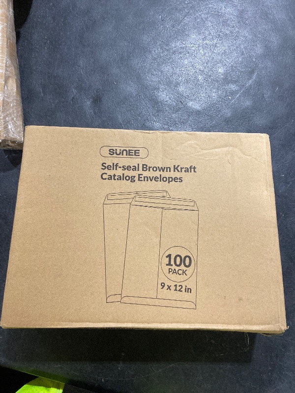 Photo 1 of SUNEE 9x12 Envelopes Self-Seal Catalog Mailing Envelopes -100 Count, Ultra Strong Quick-Seal, 9x12 inch Brown Kraft Manila Envelopes Security Envelopes