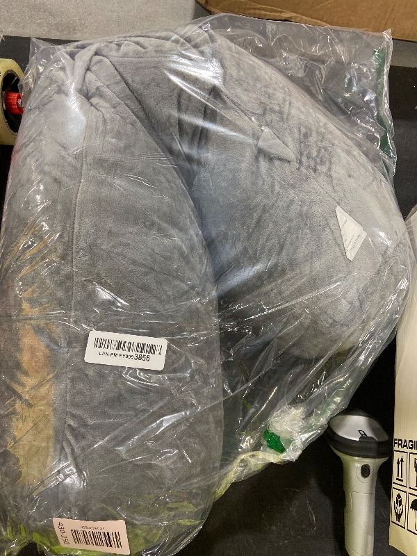 Photo 1 of 1 MIDDLE ONE Body Pillow for Adults, Bolster Pillow with Removable Velvet Cover, Long Round Cervical Roll Pillow, 35 x 7.87 Inches, Grey