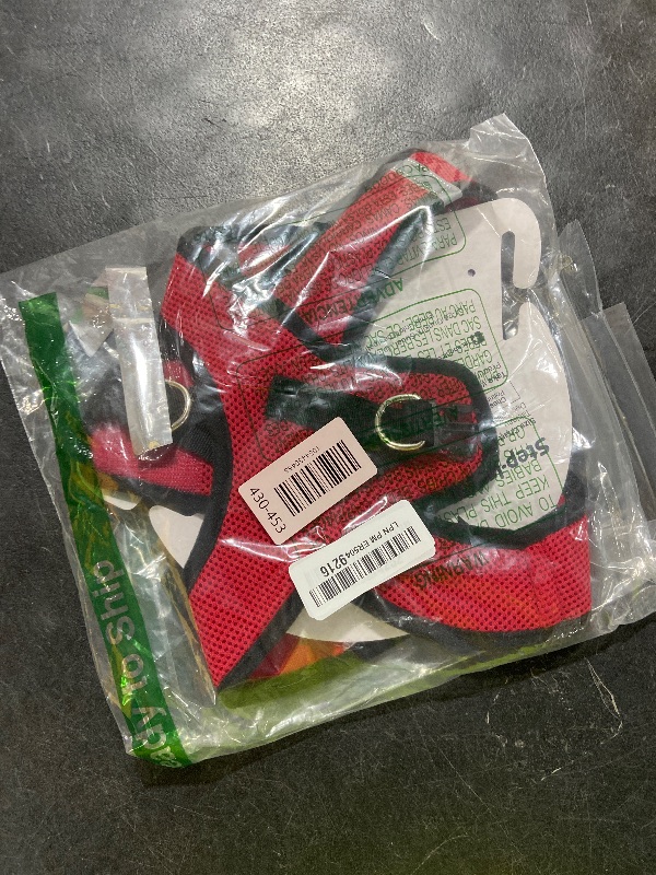 Photo 1 of Best Pet Supplies Voyager Step-in Air Harness - All Weather Mesh, Reflective, No Pull Harness for Dogs, Cats - Secure with Hook & Loop Fastener, Buckle, Double D-Rings - Red/Black Trim, XL