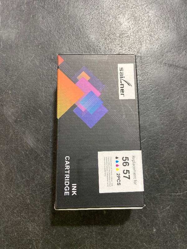 Photo 1 of SAILNER Remanufactured Ink Cartridge Replacement for HP 56 57 Ink Cartridge Combo Pack use with PhotoSmart 7760 7960 7660 DeskJet F4180 5650 OfficeJet 5510 4255 PSC 2410 1350 Printer Black Color 56 57