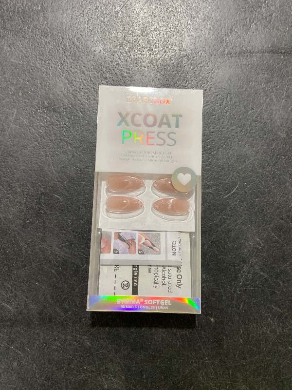 Photo 1 of BTArtbox Press On Nails Almond - Medium Cat Eye French Tip Nails with Glue for Daily Nail Art, Fake Nail Extensions In 15 Sizes - 30 Nail Kit, Liquid Radiance