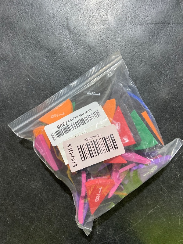 Photo 1 of stochastic box Magnetic Fraction Tiles Circles 51 pcs Fraction Bars Set, Rainbow Math Manipulatives for Preschool Elementary School Classroom Educational Kit