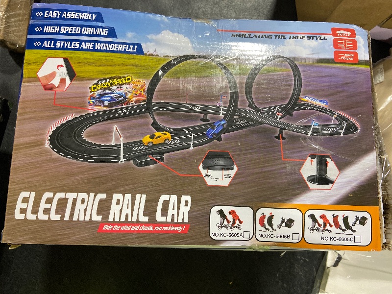 Photo 1 of Hitish Electric Slot Car Race Track Sets with 2 Cars, 1:20 Scale Dual Racing Game, 2 Circular Overpass Track, 2 Electric & 2 Hand Speed Controllers, Gifts Toys for Boys Kids Ages 6 Years and Up