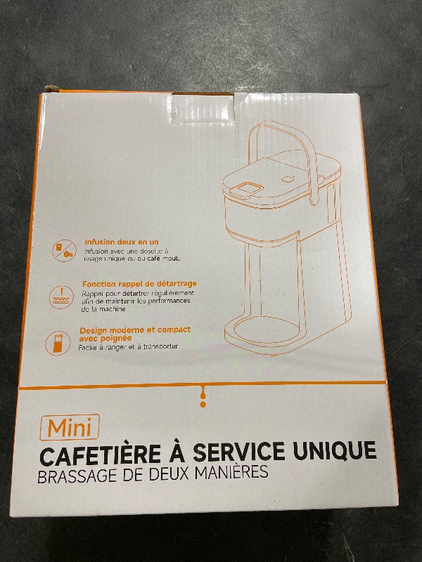 Photo 1 of Tastyle Single Serve One Cup Coffee Maker, for K Cups and Grounds, Mini Coffee Maker with Portable Handle, 6 to 12 Oz Brew Size, for Travel, Camping, Office, RV and Dorm, 120V, Black and Gold