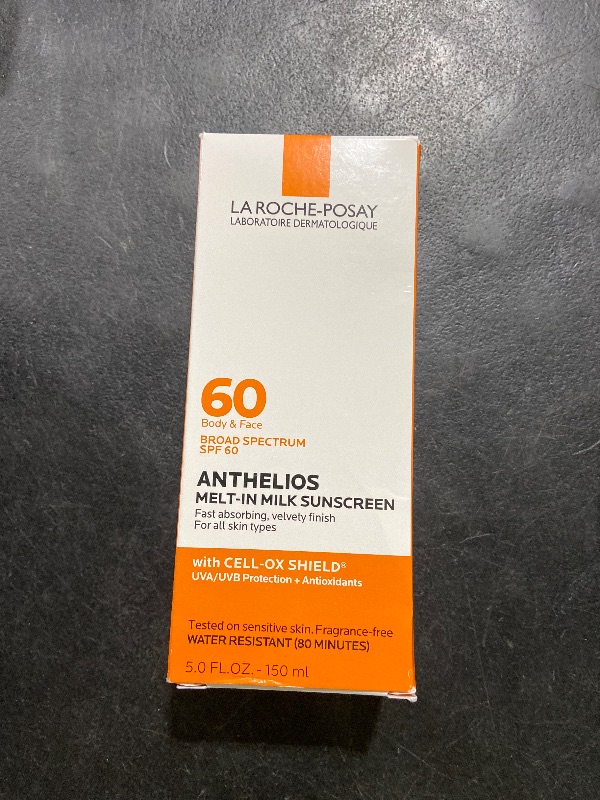 Photo 1 of La Roche-Posay Anthelios Melt-In Milk Sunscreen SPF 60, Sunscreen For Body & Face, Broad Spectrum SPF + Antioxidants, Oil Free, Lightweight & Fast Absorbing, Oxybenzone Free