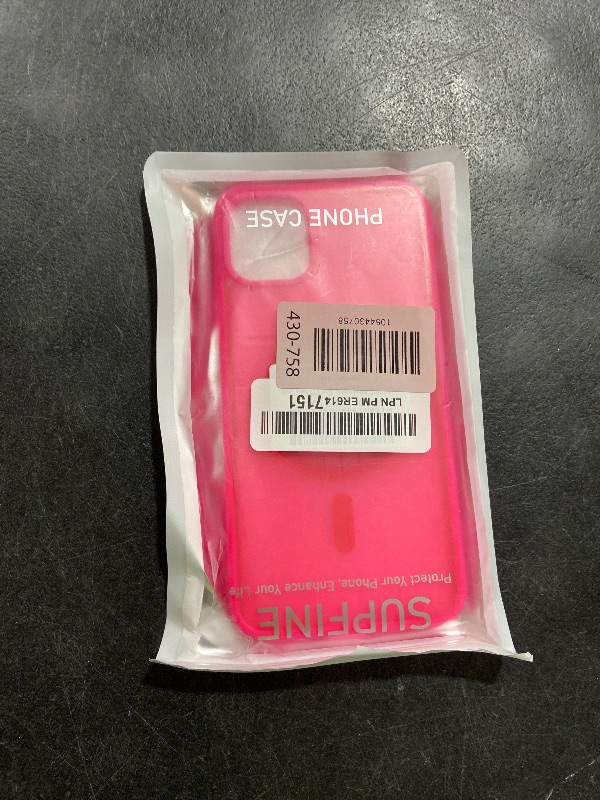 Photo 1 of SUPFINE Magnetic for iPhone 11 Pro Max Case (Compatible with MagSafe) (Military Grade Drop Protection) Translucent Matte Shockproof Phone Cover,Matte Hot Pink
