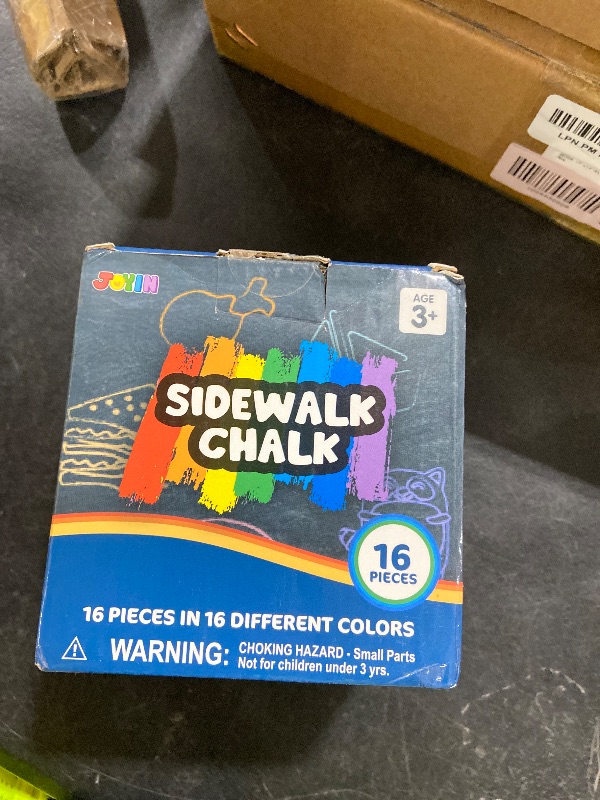 Photo 1 of 16 PCS Sidewalk Chalks Set Non-Toxic Washable Jumbo Chalk Bulk for Toddlers 1-3, Painting on Chalkboard, Driveway and Playground, Outdoor Activities, Gift for Kids, School Supplies