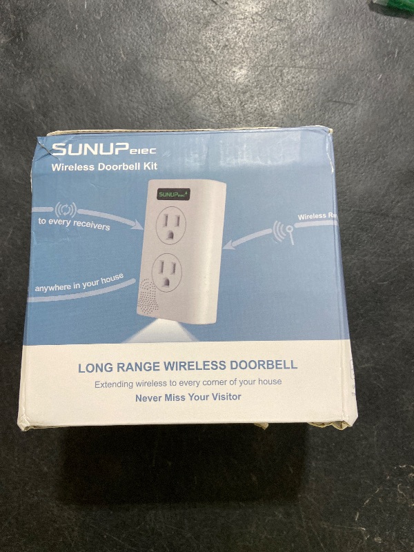 Photo 1 of Wireless Doorbell,Door Bell Kit with Extra Outlets & Nightlight,1400Ft Range,Doorbell Signal Extender,IP65 Waterproof,Do Not Disturb Mode,LED Flash,38 Chimes(White,2 Button & 2 Receiver)