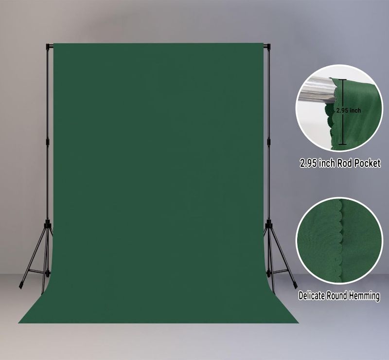 Photo 1 of Dark Green Screen Backdrop 5x7FT Photography Green Background for Streaming Zoom, Photo Studio, Collapsible High Density Screen for Video Photography