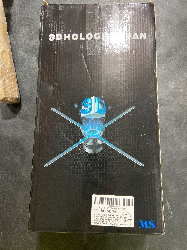 Photo 1 of 3d Hologram Fan, 24.9" Hologram Projector Screwless Led Lights Hd 2000*1444px Resolution 768 Pcs Hd Led Beads With App and Wifi, Remote Control, and Bluetooth for Bar, Shop, Halloween, Christmas