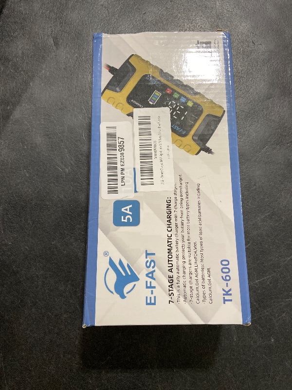 Photo 1 of E-FAST Battery Charger, 10A Lifepo4 Lead Acid 12V/24V Smart Car Battery Charger Battery Maintainer Trickle Charger, Battery Desulfator with Temperature Compensation for Truck Moto AGM Boat Batteries