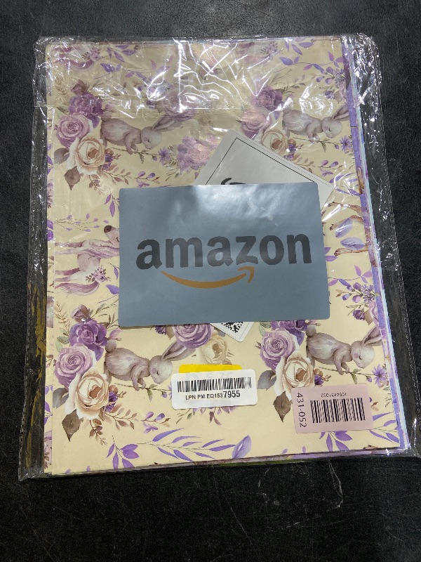 Photo 1 of 12 Sheets Purple Fairy Wrapping Paper 20" x 27" Watercolor Butterfly Floral Gift Wrap Paper Folded Flat Art Paper for Wedding Girls Birthday Party DIY Crafts Present Packing