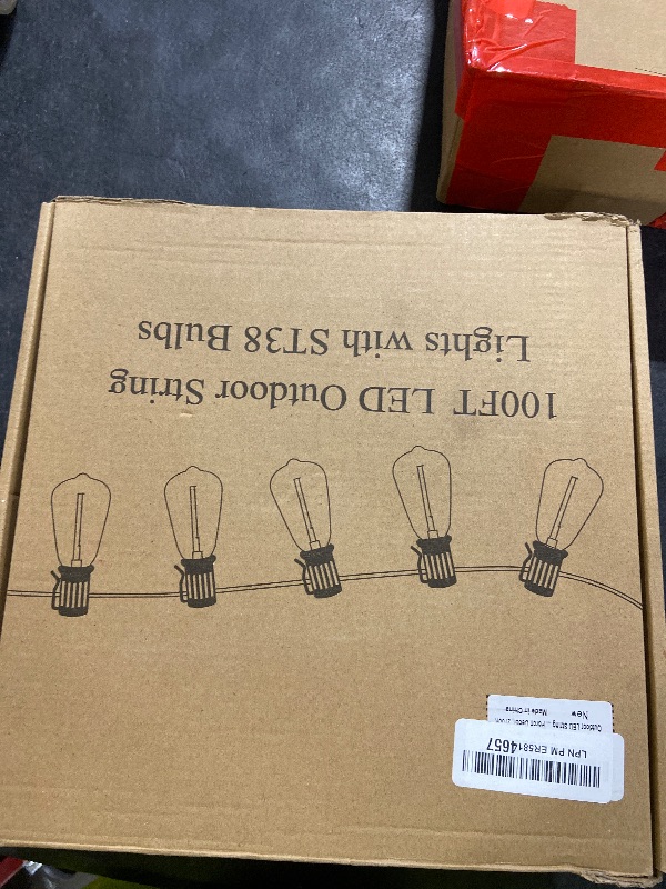 Photo 1 of Brightever LED Outdoor String Lights 100FT Patio Lights with 52 Shatterproof ST38 Vintage Edison Bulbs, Outside Hanging Light Waterproof for Porch, Deck, Garden, Backyard, Balcony, Dimmable 2700K