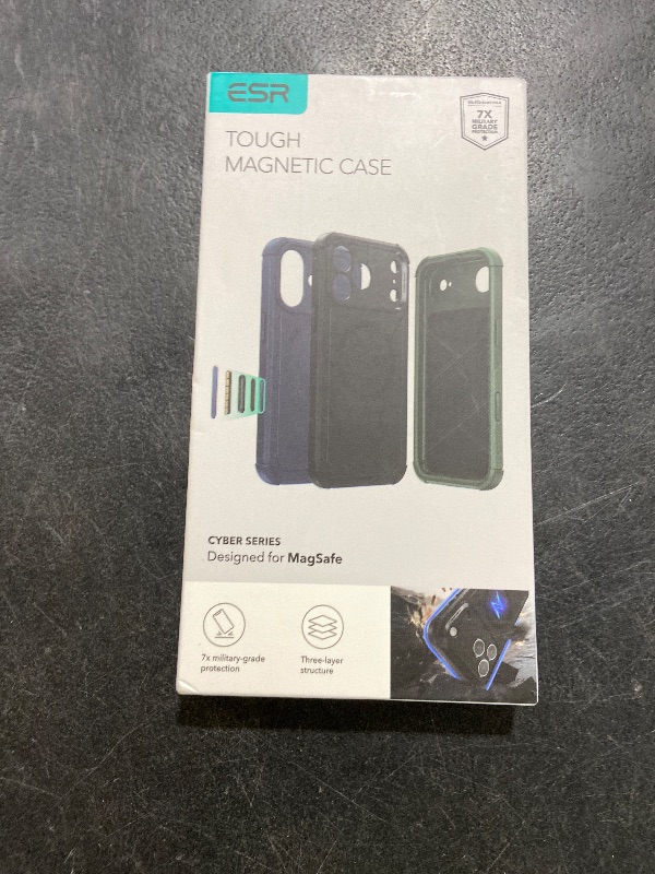 Photo 1 of ESR for iPhone 17 Pro Max Case, 7X Military-Grade Drop Protection with Camera Control Button, Shock-Absorbing Phone Rugged Cover, Compatible with MagSafe Accessories, Magnetic Cyber Series, Blue