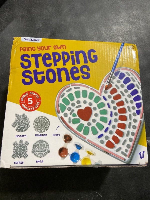 Photo 1 of Dan&Darci Stepping Stones Painting Kit for Kids - Outdoor Crafts - Paint 5 Garden Stone - Unicorn Craft Kits for Boys, Girls Ages 6-12 - Gifts for Boy, Girl Age 6, 7, 8, 9, 10 + Year Old - Summer Gift