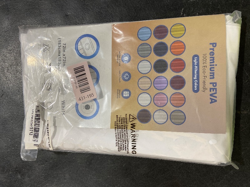 Photo 1 of Premium Shower Curtain Liner, 72"W X 72''H - PVC-Free, 6G PEVA Shower Curtain with 12 Rust Proof Grommets And Magnet-weighted Bottom Hem - Moisture Stain Proof Shower Curtain Liner - White