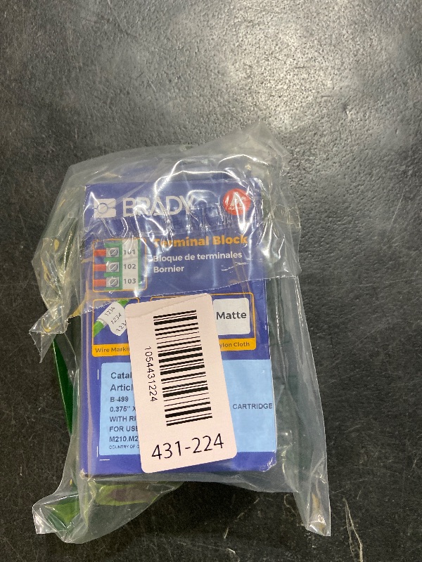 Photo 1 of Brady Authentic (M21-375-499-TB) Multi-Purpose Nylon Label for General ID, Wire Marking, and Lab Labeling, Black on White - Designed for M210, M210-LAB, M211, BMP21-PLUS and BMP21-LAB Label Printers
