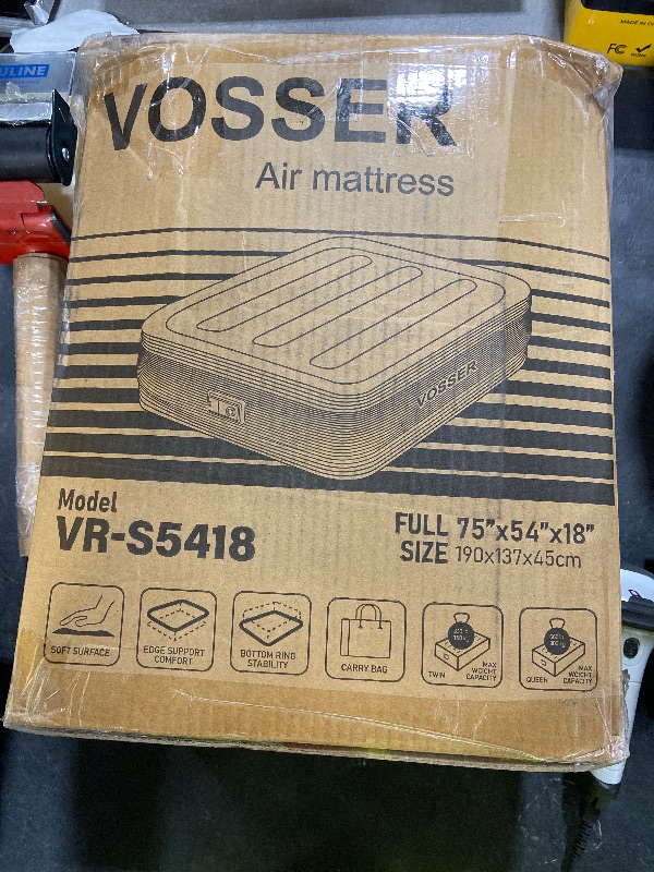 Photo 1 of VOSSER Air Mattress Full with Built in Pump,18''Inflatable Mattress of Upgraded Vertical Beams,Self Inflatable/Deflation Blow Up Mattress in 3 Mins,Flocked Top Airbed with Carry Bag for Home, Camping
