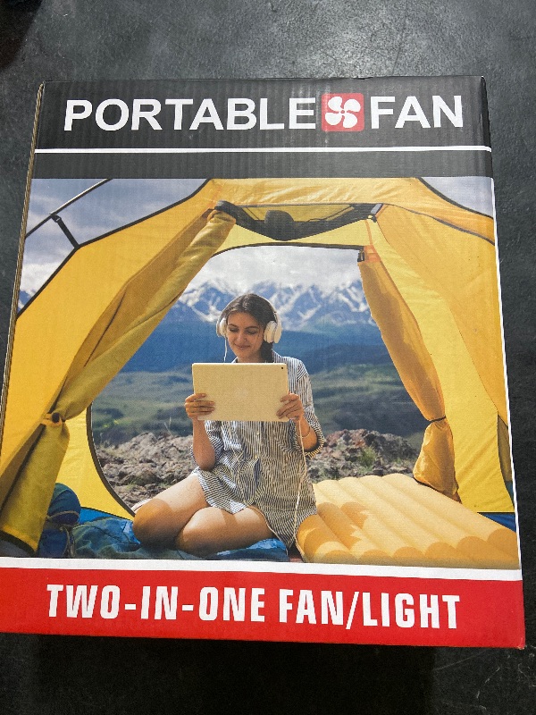 Photo 1 of 20000mAh Solar Fan with LED Lantern, Camping Fan with Solar Panel, 7W Rechargeable Powered for Outside, Quiet Battery Operated Tent Fan for Picnic, Barbecue, Fishing, Travel
