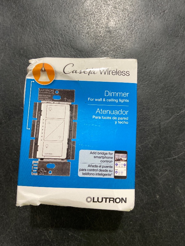 Photo 1 of Lutron Caseta Original Smart Dimmer Switch (Lutron Smart Hub Required), for LED Lights, 150 Watt, Single-Pole/3-Way, No Neutral Required, PD-6WCL-WH, White