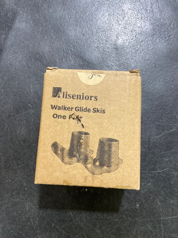 Photo 1 of Aliseniors Walker Ski Glides - 2 Pack Universal Fit Walker Accessories for Seniors Folding Walkers - Walker Feet Replacement, Gray