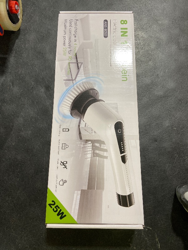 Photo 1 of Leebein Electric Spin Scrubber, Cordless Cleaning Brush with 8 Replaceable Brush Heads, Tub and Floor Tile 360 Power Scrubber Dual Speed with Adjustable & Detachable Handle for Bathroom Kitchen Car