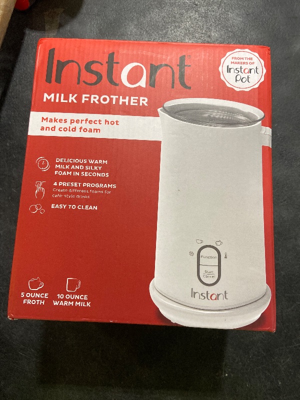 Photo 1 of Instant Pot Instant Milk Frother, 4-in-1 Electric Milk Steamer, 10oz/295ml Automatic Hot and Cold Foam Maker and Milk Warmer for Latte, Cappuccinos, Macchiato, From the Makers of Instant 500W, White