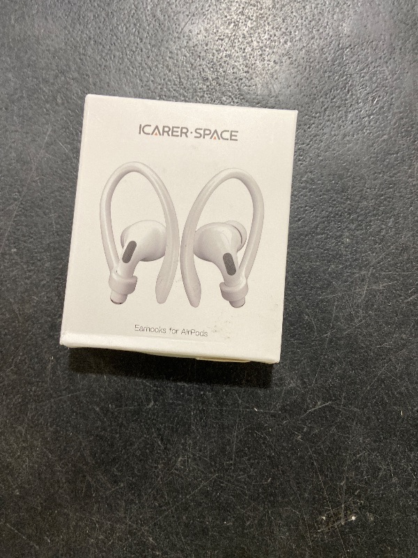 Photo 1 of ICARERSPACE 2 Pairs AirPods Ear Hooks for AirPods Pro 2, AirPods Pro, AirPods 4, 3, 2 & 1, Upgraded Anti Slip Sports Clip Hooks for AirPods 1, 2, 3, 4,Pro, Pro 2 – White