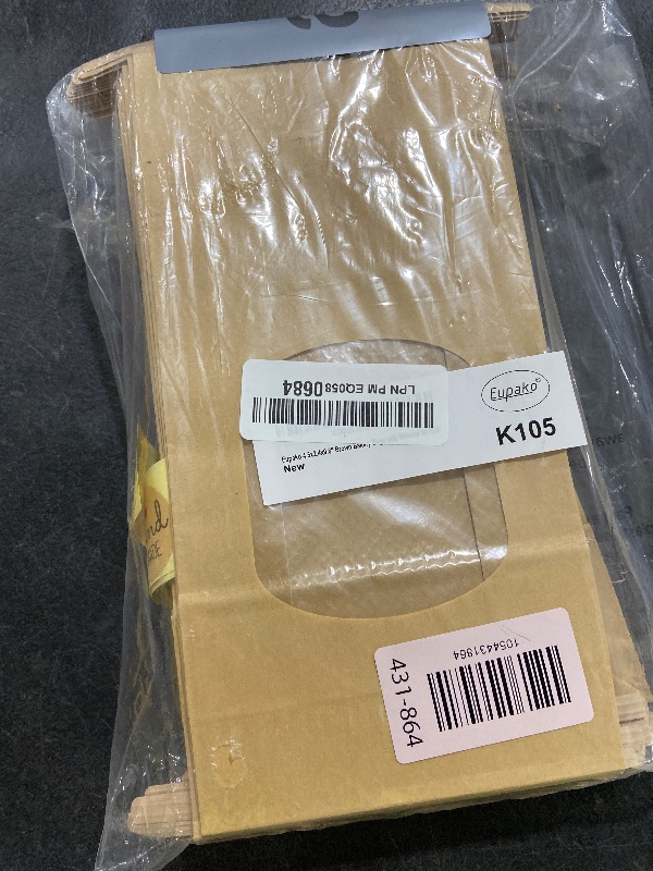 Photo 1 of Eupako 4.5x2.36x9.6" Bakery Bags With Window - 50 PCS Brown Tin Tie Tab Lock Kraft Paper Bags for Cookies, Coffee - Includes 50 PCS Handmade Stickers