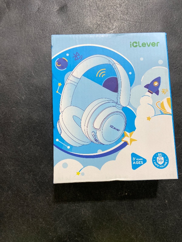Photo 1 of iClever BTH22 Kids Bluetooth Headphones, 60H Play Time, USB C Fast Charging, Bluetooth 5.4, AUX Cord,Safe Volume 74/85 dBA,Toddler Headphones for iPad/Tablet/Travel/School, Blue