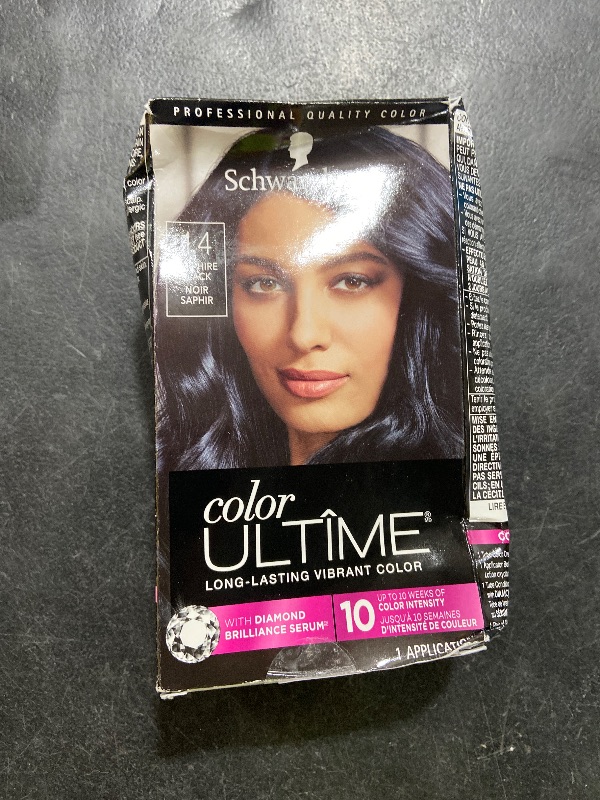 Photo 1 of Schwarzkopf Color Ultime Hair Color, 1.4 Sapphire Black, 1 Application - Permanent Black Hair Dye for Vivid Color Intensity and Fade-Resistant Shine up to 10 Weeks