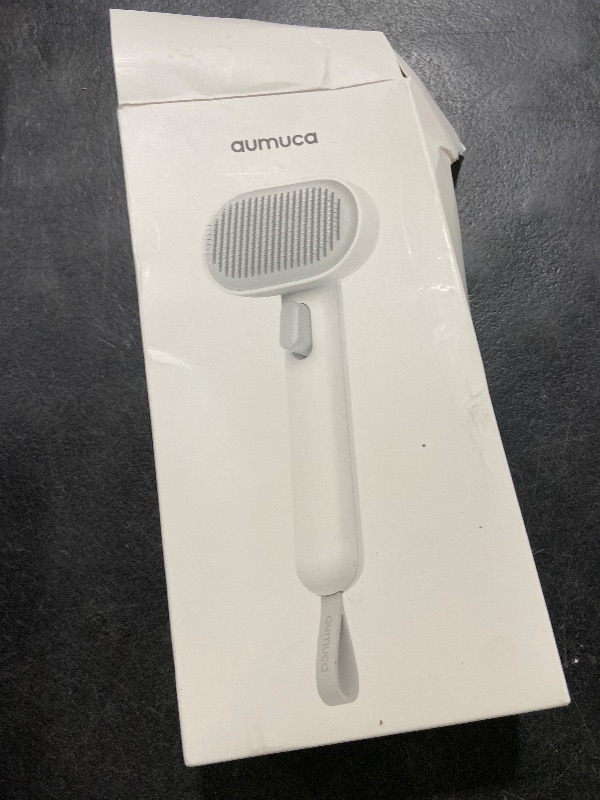 Photo 1 of aumuca Cat Brush for Shedding, Cat Brushes for Indoor Cats, Cat Brush for Long or Short Haired Cats, Cat Hair Brush Cat Grooming Deshedding Brush for Dog Kitten Rabbit Massage Removes Loose Fur, White