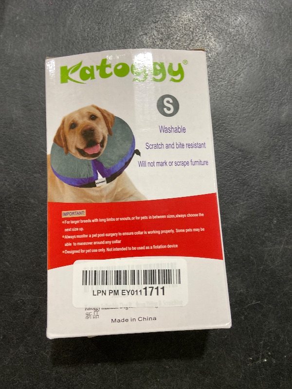Photo 1 of Katoggy Inflatable Dog Recovery Collar,Soft Blow-up Protective Recovery Dog Cone,Pet Donut Cone Collar,Comfy Elizabethan Collar After Surgery for Medium Dog to Prevent from Biting & Scratching,Small