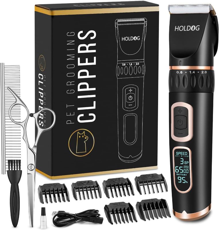 Photo 1 of Dog Clippers Professional Heavy Duty Grooming Clipper 3-Speed Low Noise High Power Rechargeable Cordless Pet Tools for Small & Large Dogs Cats Pets with Thick Coats