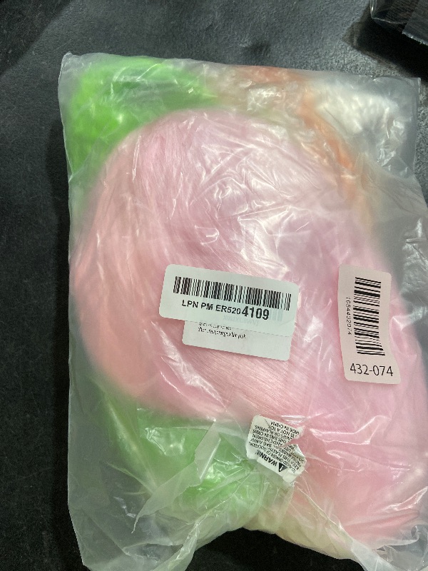 Photo 1 of CiCy 4 Piece Short Bob Hair Wigs Costume Cosplay Wig Neon Colorful Daily Party Wigs for Women Girls Cosplay Bachelorette Halloween Party Decorations, green,orange,white,pink