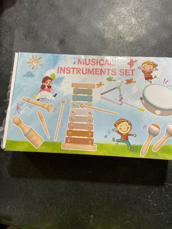 Photo 1 of Baby Musical Instruments - Neutral Colors Musical Toys for Toddlers 1-3, Montessori Wooden Percussion Instruments Set with Modern Boho Xylophone Tambourine, Kids Preschool Educational Birthday Gifts