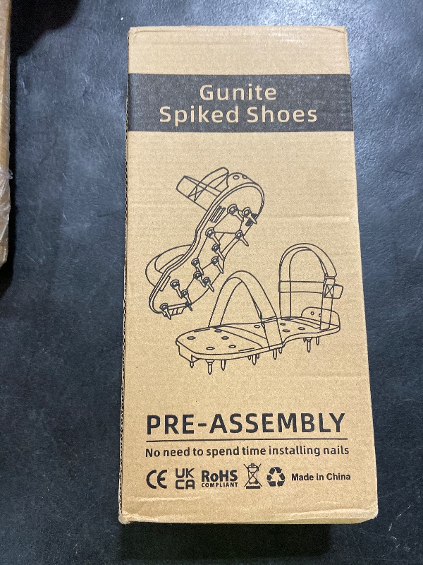 Photo 1 of FIETODK Epoxy Floor Spiked Shoes Fully Assembled Gunite Spiked Shoes with 3/4" Short Spikes for Garage Floor Epoxy, Overlays, Cover Installation,1 Pair (Black)