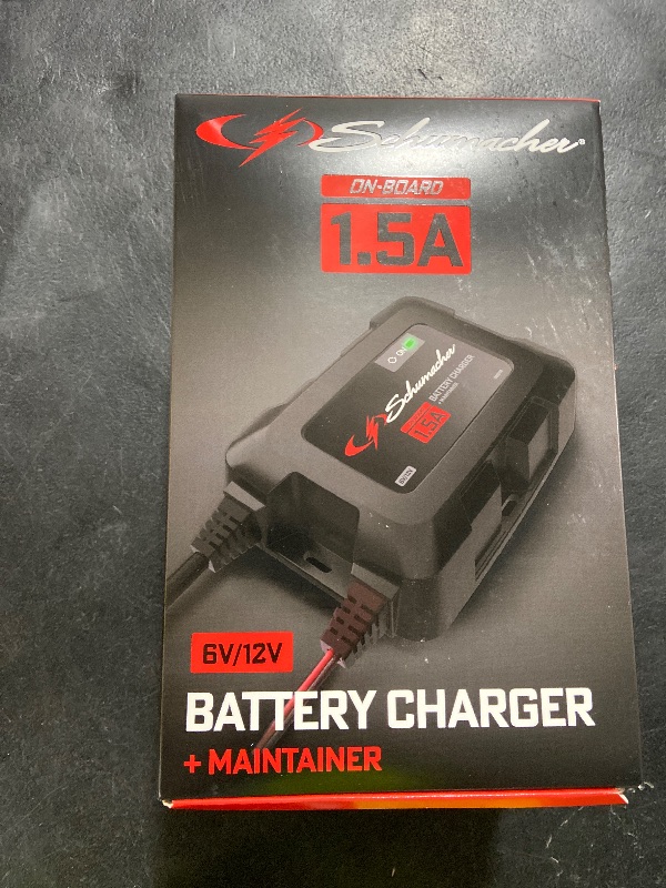 Photo 1 of Schumacher Electric 1.5A Onboard Car Battery Charger and Maintainer, 3-in-1 Solution, for 6V/12V Power Sport, Automotive, and Marine Batteries, SC1587