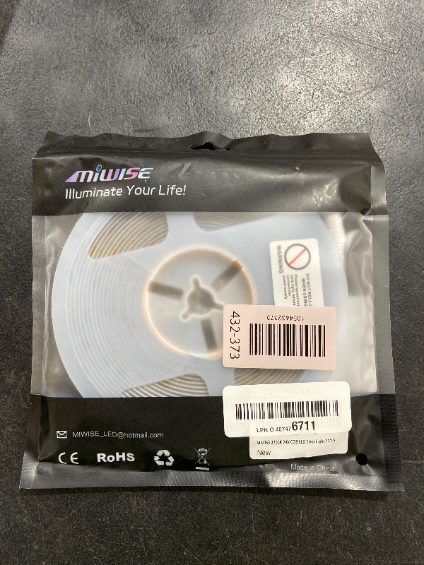 Photo 1 of MIWISE COB LED Strip Light 20ft/6.1m,CRI 90+ Warm White 2700K High Lumen Super Bright Flexible DC24V LED Tape Light,for Cabinet Home Office DIY Lighting Projects(Adapter&Controller NOT Included)