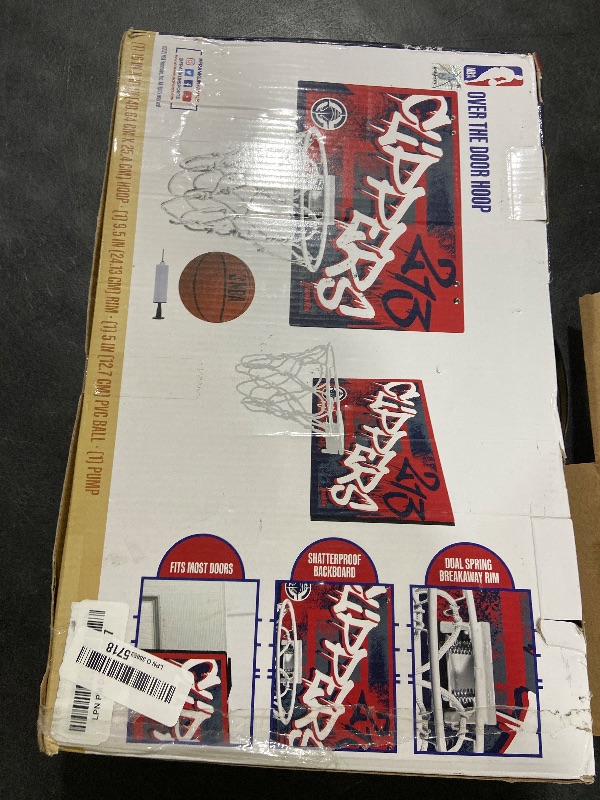 Photo 1 of Franklin Sports NBA LA Clippers Over The Door Basketball Hoop - Kids Indoor Hoop with Mini Basketball - NBA Fan Shop Toy for Bedroom + Office - Over The Door Set