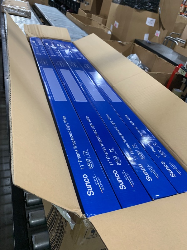 Photo 1 of Sunco LED Garage Lights, 11 Inch Shop Light Prisma Wraparound, Utility Ceiling Light Fixture for Workshop, 8500 Lumens, 72W, Selectable CCT 4000K/5000K/6000K, Linkable ETL 4 Pack